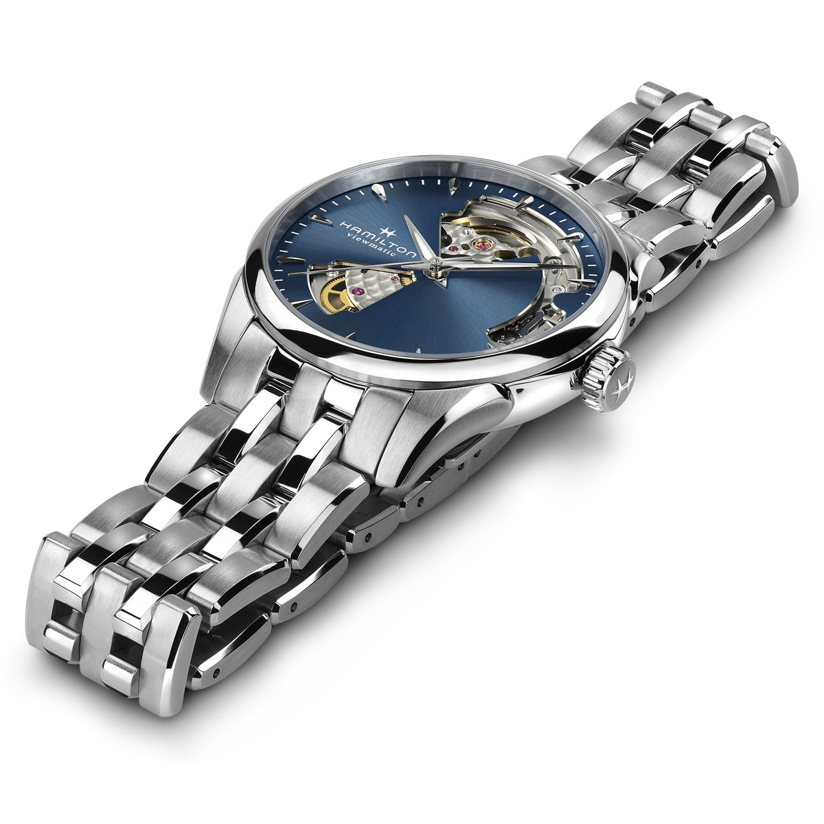 Hamilton Jazzmaster Open Heart Auto Ladies Blue Watch H32215141