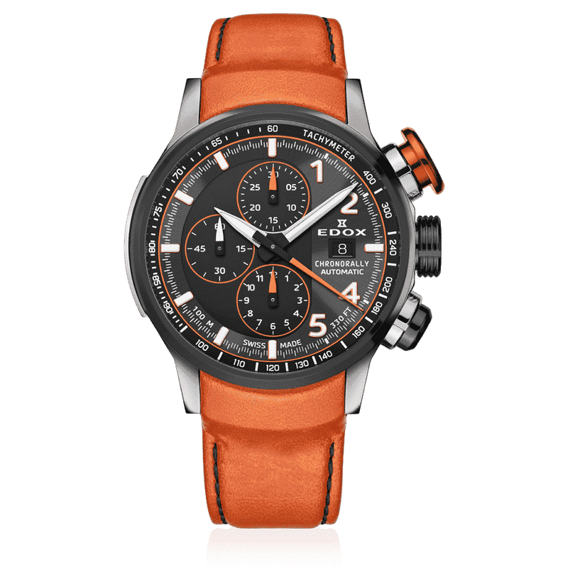 Edox Chronorally Automatic Men's Orange Watch 01129-TGNOCO-GNO