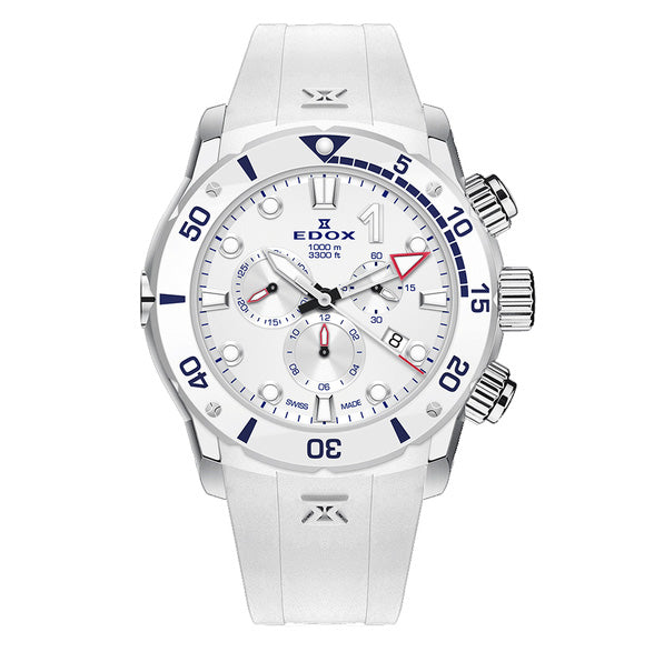 Edox Men's Watch CO-1 Chronograph White 10242-TINB-BBUINR