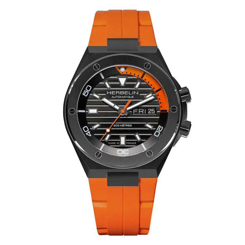 Herbelin Cap Camarat Diver Automatic Men's Orange Watch 1745N14CMD