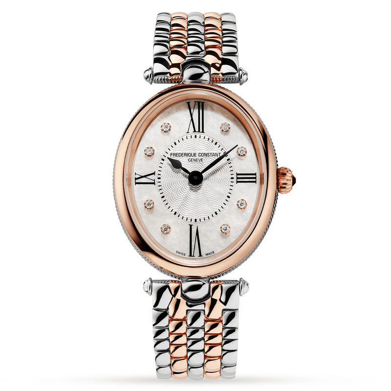 Frederique Constant Ladies Watch Art Deco Oval Steel Rose Gold FC-200RMPW2V2B