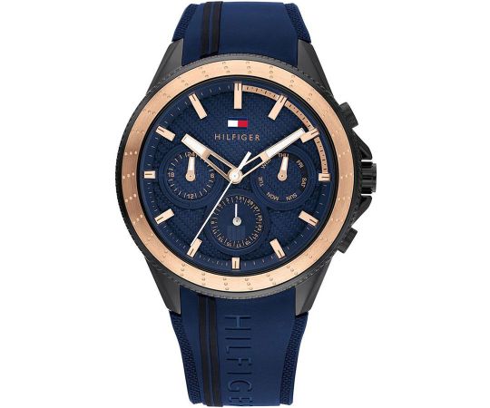 Tommy Hilfiger Men's Watch Chronograph Aiden Blue/Rose Gold1791860