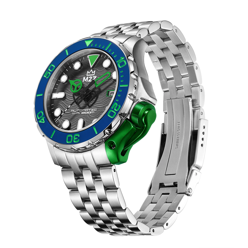 M2Z 200-003X Men's Diver 200 Bracelet Green Blue Watch