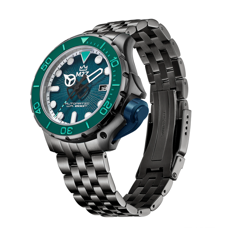 M2Z 200-011X Men's Diver 200 Plated Bracelet Teal Watch