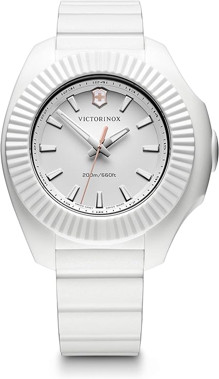 Victorinox Ladies Watch I.N.O.X V White Dial White Rubber Strap 241769