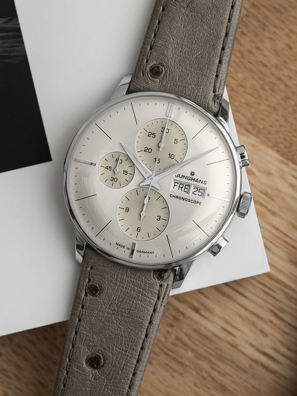 Junghans Meister Chronoscope Men's Beige Grey Watch 27/4223.03