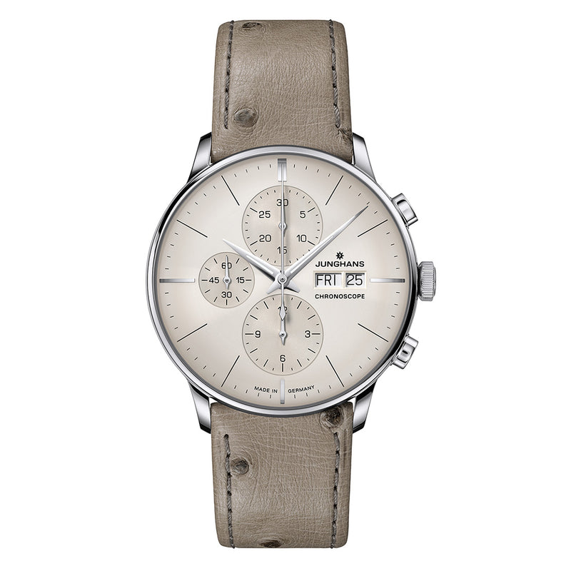 Junghans Meister Chronoscope Men's Beige Grey Watch 27/4223.03