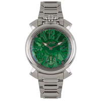 GaGà Milano Watch Manuale Forty-Four 44mm Skeleton Steel Green