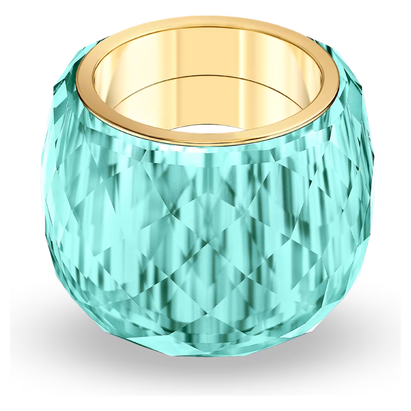 Swarovski Nirvana Ring Aqua Blue Gold-Tone Finish