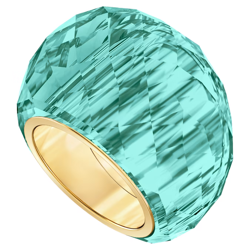 Swarovski Nirvana Ring Aqua Blue Gold-Tone Finish