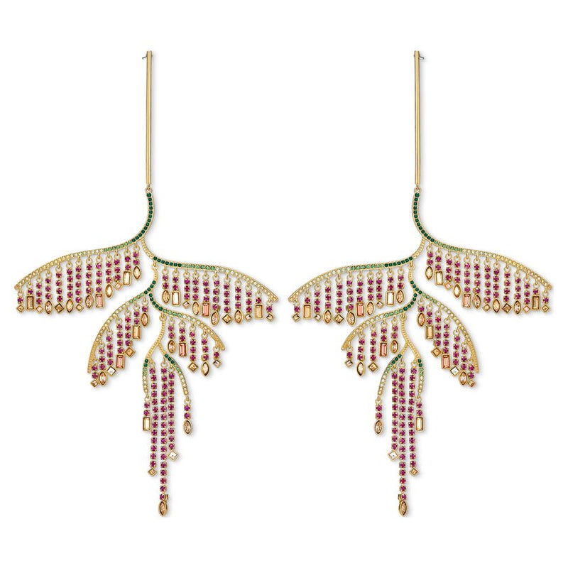 Swarovski Tropical Leaf Pierced Multicolour Earrings  5512463