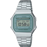 Casio A168WA-3AYDF Unisex Green Silver Digital Watch