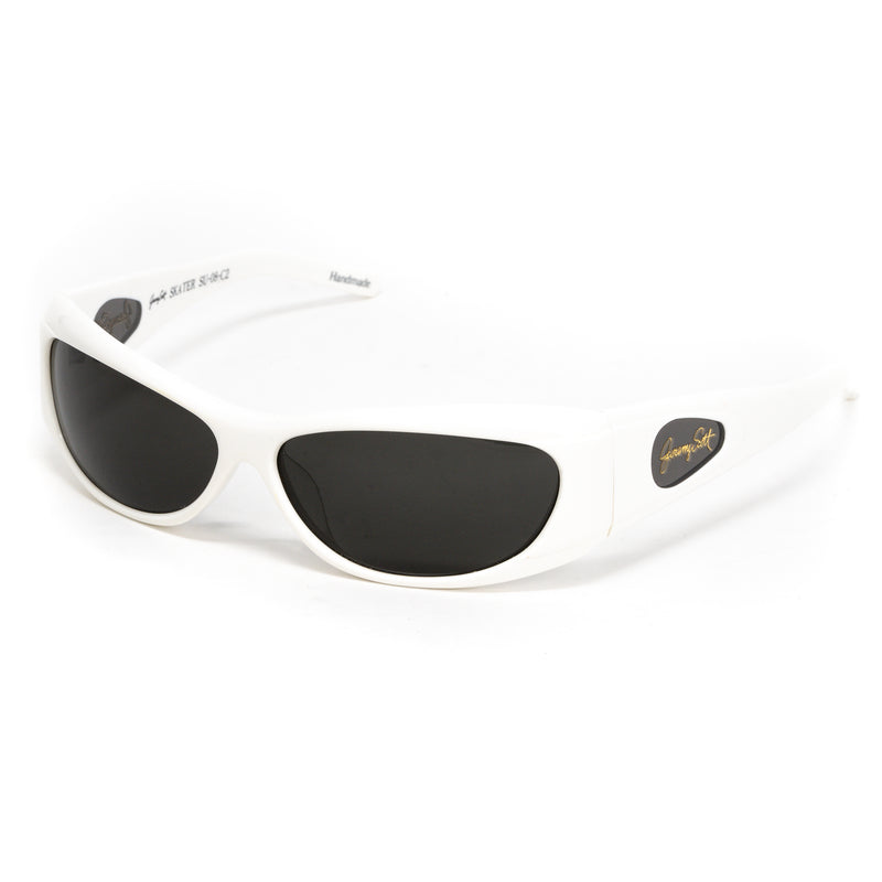 Jeremy Scott Unisex Oval White Grey Sunglasses 6JSSKATERWHITE