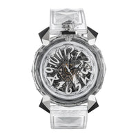 Gagà Milano Watch Crystal 46mm Skeleton White