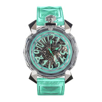 Gagà Milano Watch Crystal 46mm Skeleton Aquamarine