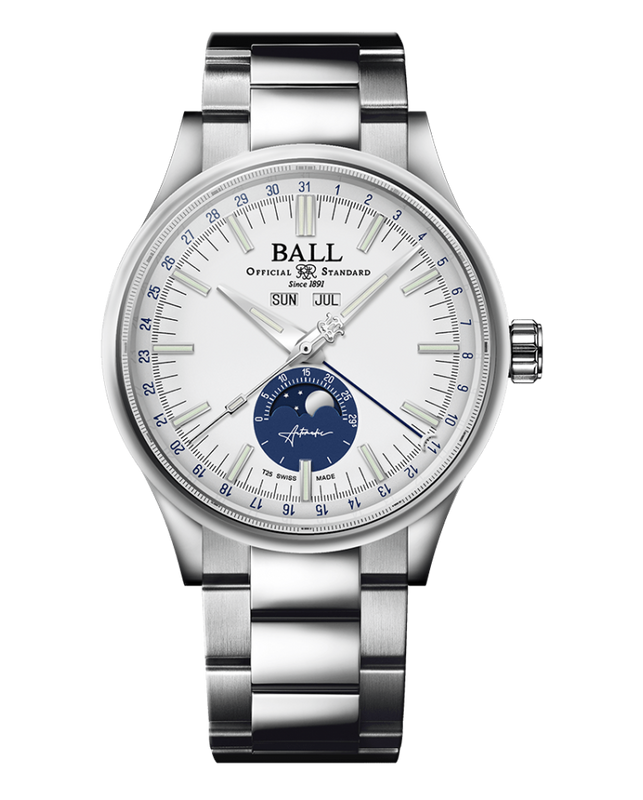 Ball Men's Watch Engineer II Moon Calendar White NM3016C-S1J-WH