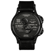 U-Boat Men's Watch Capsoil Doppiotempo 55mm Black Red Rehaut 9673