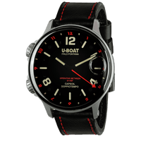 U-Boat Men's Watch Capsoil Doppiotempo 55mm Silver Red Rehaut 9674