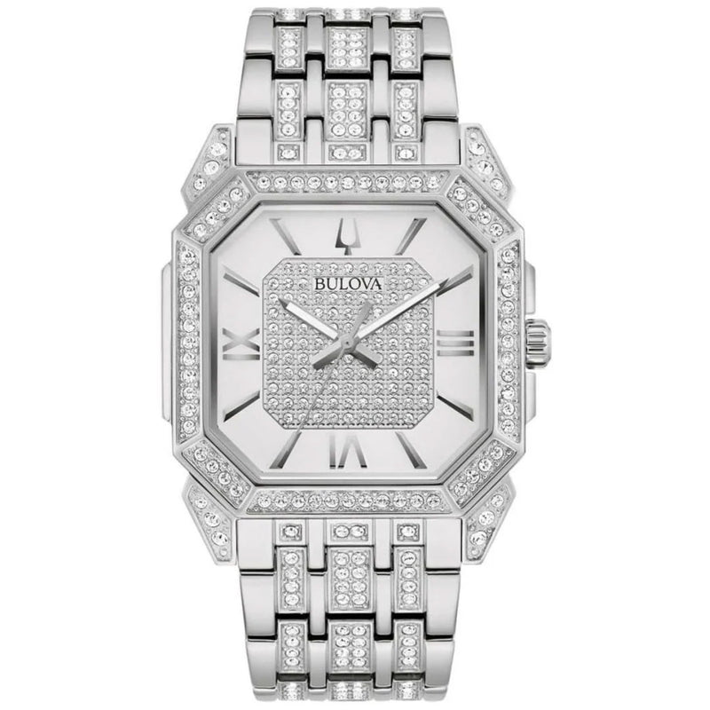 Bulova Crystal Men's Octava Silver Watch 96A285