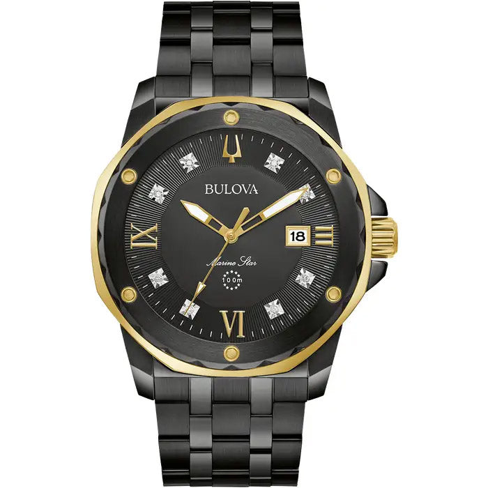 Bulova Marine Star Men's Black Watch 98D176