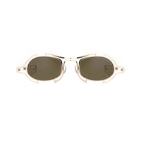 Raf Simons By Linda Farrow - Special Shape Gold and Brown Lenses