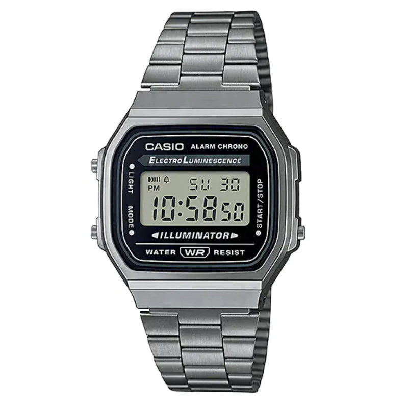 Casio Watch Digital Vintage Gunmetal Grey A168WGG-1ADF