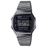 Casio Watch Digital Vintage Gunmetal Grey Black A168WGG-1BDF