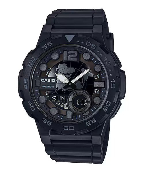 Casio World Time Watch Black AEQ-100W-1BV