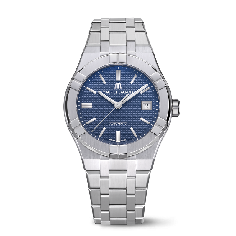 Maurice Lacroix Men's Silver Blue Aikon Automatic Watch AI6007-SS002-430-1