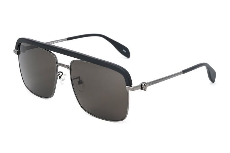 Alexander McQueen Men's Sunglasses Browline Grey/Black AM0258S-002 59