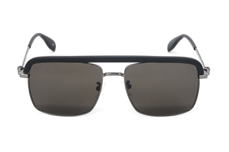 Alexander McQueen Men's Sunglasses Browline Grey/Black AM0258S-002 59