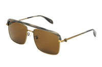 Alexander McQueen Men's Sunglasses Browline Bronze AM0258S-003 59