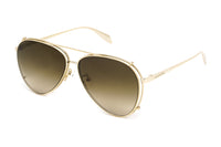 Alexander McQueen Unisex Sunglasses Pilot Gold AM0263S-002 62