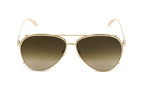 Alexander McQueen Unisex Sunglasses Pilot Gold AM0263S-002 62