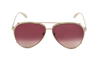 Alexander McQueen Unisex Sunglasses Pilot Rose Gold AM0263S-004 62