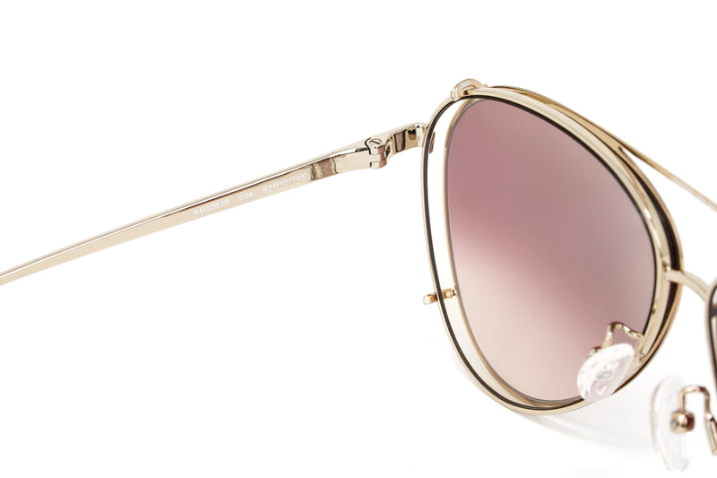 Alexander McQueen Unisex Sunglasses Pilot Rose Gold AM0263S-004 62