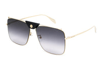 Alexander McQueen Unisex Sunglasses Browline Gold AM0318S-001 61