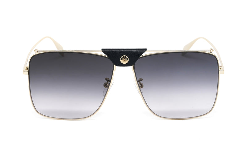 Alexander McQueen Unisex Sunglasses Browline Gold AM0318S-001 61