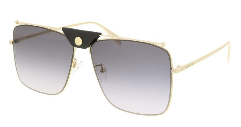 Alexander McQueen Unisex Sunglasses Browline Gold AM0318S-001 61