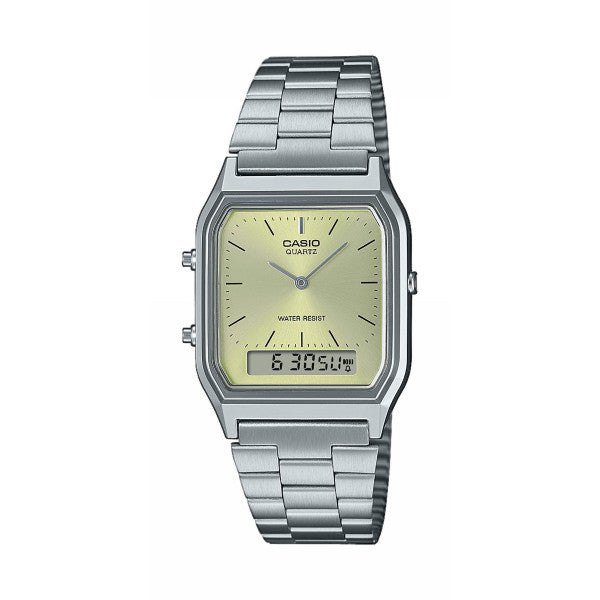 Casio Watch Vintage Retro Dual Time Steel light green AQ-230A-9AMQYDF