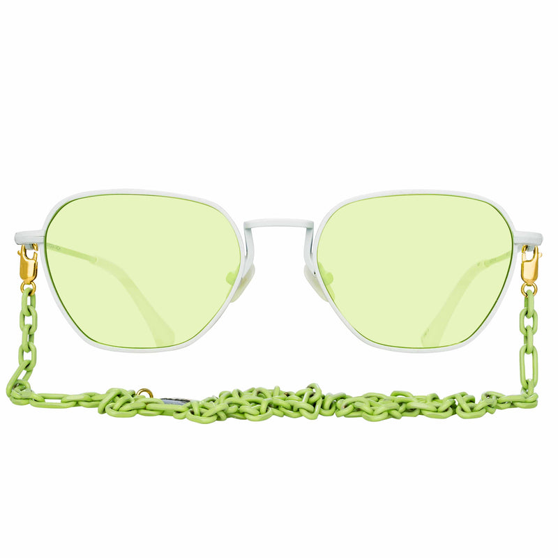 Alessandra Rich Ladies Rectangular Green Sunglasses AR1C8SUN