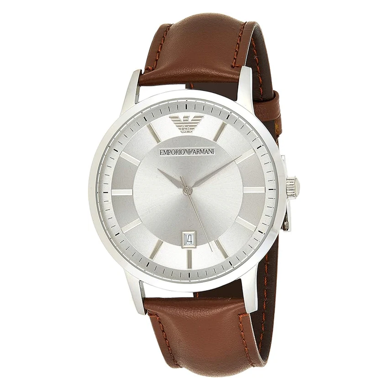 Emporio Armani Men's Watch 43mm Renato Silver Brown AR2463