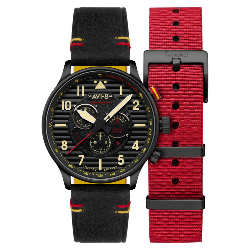 AVI-8 Flyboy Spirit Of Tuskegee Black Mens AV-4109-01