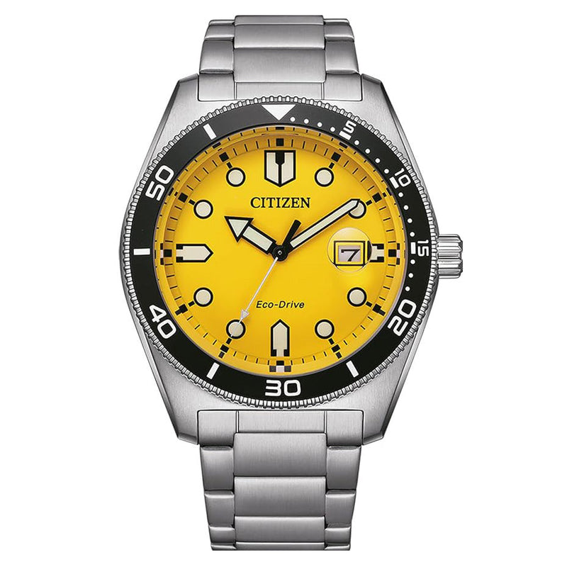 Citizen Men's Watch Eco-Drive Sport Yellow Silver AW1760-81Z