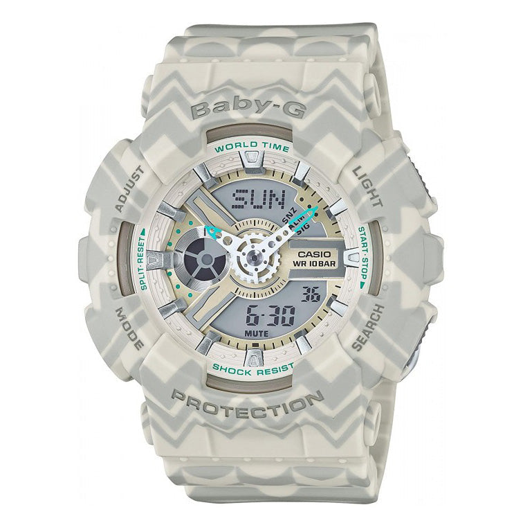 Casio Baby-G Watch Ladies Tribal Pattern Grey BA-110TP-8ADR