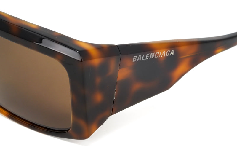 Balenciaga Unisex Sunglasses Oversized Rectangle Havana BB0002S-002 63