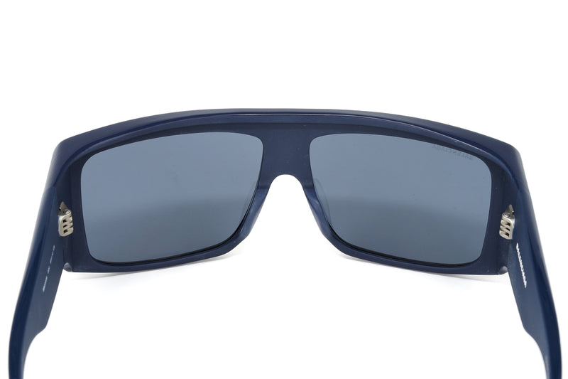 Balenciaga Unisex Sunglasses Oversized Rectangle Blue BB0002S-004 63