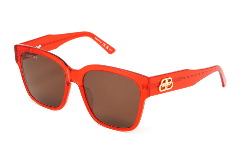 Balenciaga Women's Sunglasses Oversized Square Red BB0056S-005 55