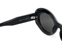 Balenciaga Women's Sunglasses Oval Logo Black/Clear BB0074S-004 50