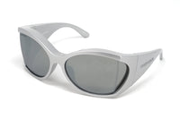 Balenciaga Women's Sunglasses Oversized Butterfly Silver BB0154S-003 72